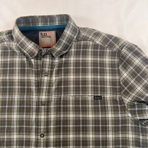5.11 Tactical Men's Hunter Plaid Snap Down Short Sleeve Shirt Size Medium